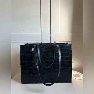 BEIS The Work Tote in Black Croc